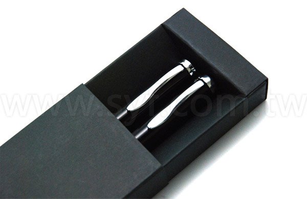精品質感禮品對筆筆盒-包裝盒內附筆夾-可客製化加印LOGO-1252-3