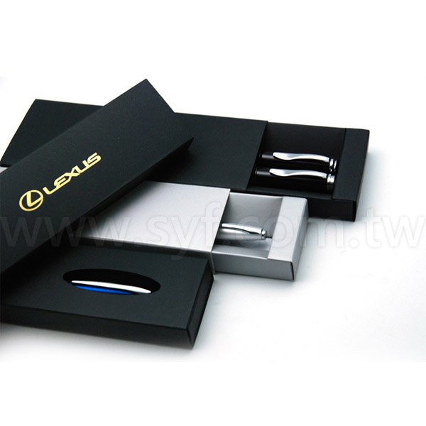 精品質感禮品筆盒-包裝盒內附筆夾-可客製化加印LOGO-1253-5