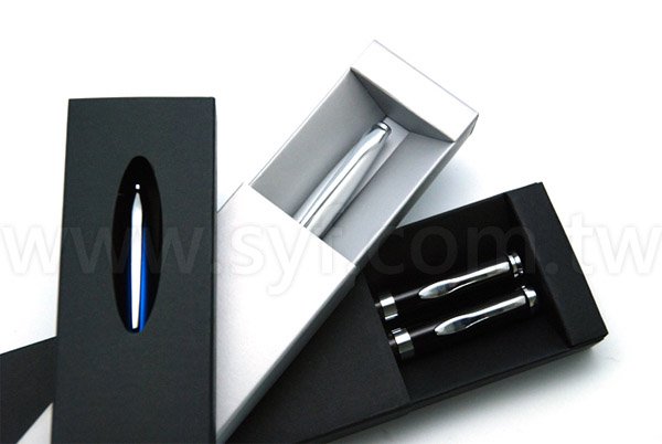 精品質感禮品筆盒-包裝盒內附筆夾-可客製化加印LOGO-1253-4