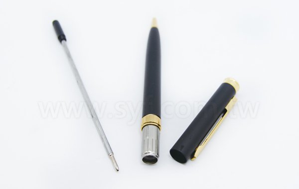 典雅黑金禮品筆-旋轉式廣告金屬筆-可客製化加印LOGO