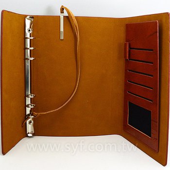 古典木紋工商日誌-三折式金屬夾扣活頁筆記本-可訂製內頁及客製化加印LOGO_6
