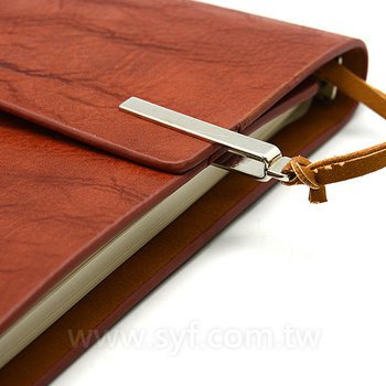 古典木紋工商日誌-三折式金屬夾扣活頁筆記本-可訂製內頁及客製化加印LOGO_3
