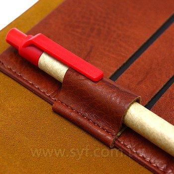 古典木紋工商日誌-三折式金屬夾扣活頁筆記本-可訂製內頁及客製化加印LOGO_4