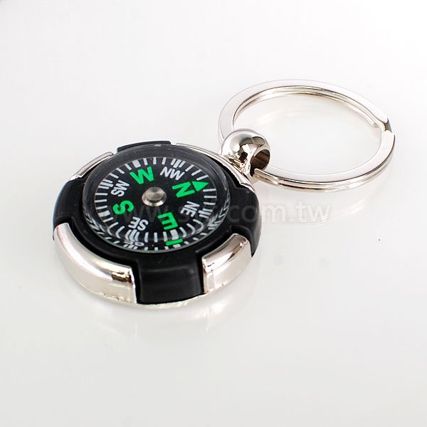 指南針鑰匙圈-金屬雷射雕刻-可加LOGO客製化印刷