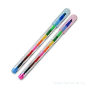 色鉛筆-彩虹11色筆芯環保禮品-透明筆管替換式廣告筆-採購訂製贈品筆_0