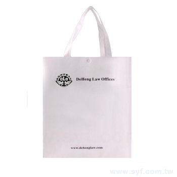 不織布環保購物袋-厚度120G-尺寸W48xH38xD10cm-雙面單色印刷(塑膠扣)_0