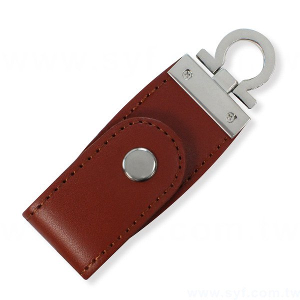 皮製隨身碟-鑰匙圈禮贈品USB-金屬皮環革材質隨身碟-客製隨身碟容量-採購訂製印刷推薦禮品_1