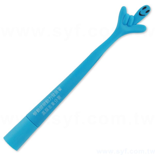 造型廣告筆-手指彎曲筆管環保禮品-單色原子筆-三款筆桿可選-採購批發製作贈品筆