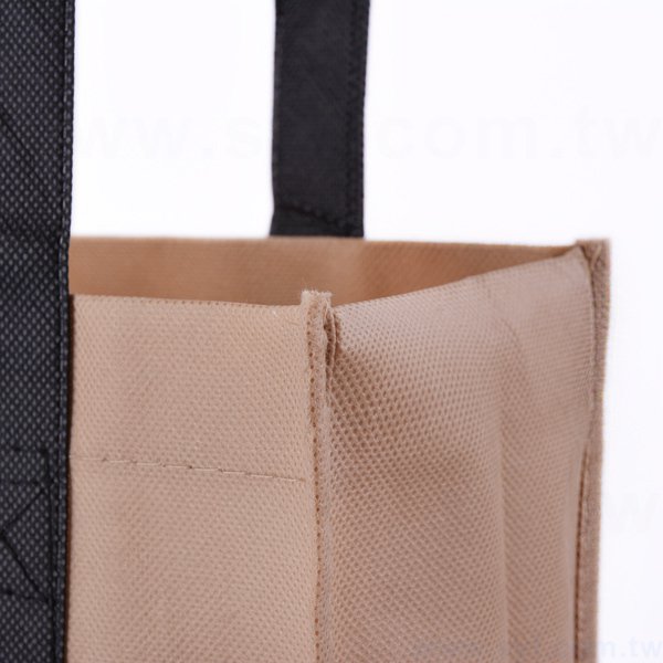 不織布環保購物袋-厚度100G-尺寸W30xH37xD11cm-雙面雙色印刷(塑膠扣)_2