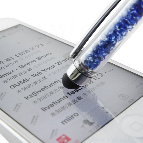 水晶電容觸控筆-金屬廣告禮品筆-多功能觸控廣告原子筆-七款式可選-採購批發贈品筆-7496-4