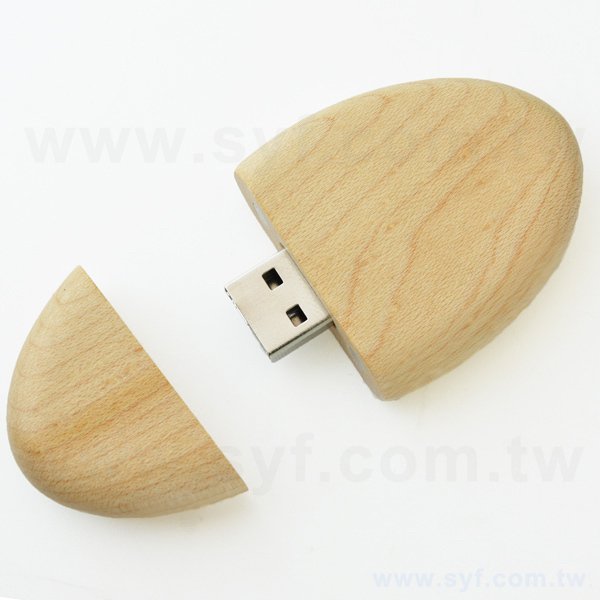 環保隨身碟-原木禮贈品USB-木製橢圓型隨身碟-客製隨身碟容量-採購訂製印刷推薦禮品-876-2