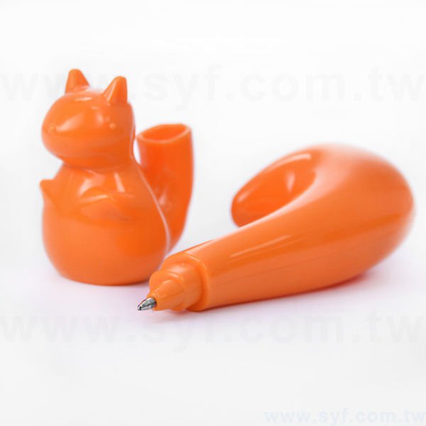 松鼠造型廣告筆-動物筆管禮品-單色原子筆-兩款式可選-採購客製印刷贈品筆