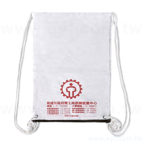 束口袋-三色網版印刷-帆布材質後背束口袋-工廠客製化環保袋-7784-4