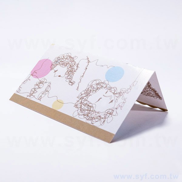 小波浪二直式雙摺名片印製-雙面彩色印刷-客製化名片設計印刷
