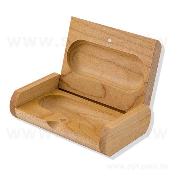 原木質感掀蓋式木盒-隨身碟包裝盒-可烙印企業LOGO