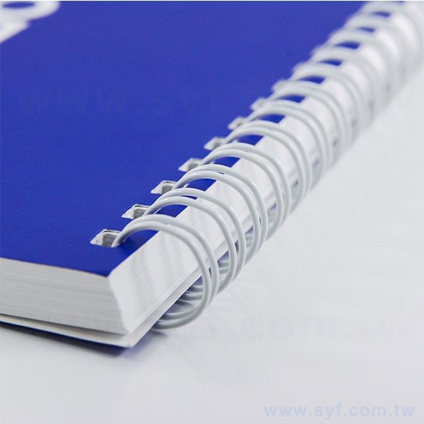 藍色彩印環裝筆記本-上翻式線圈記事本-可訂製內頁及客製化加印LOGO