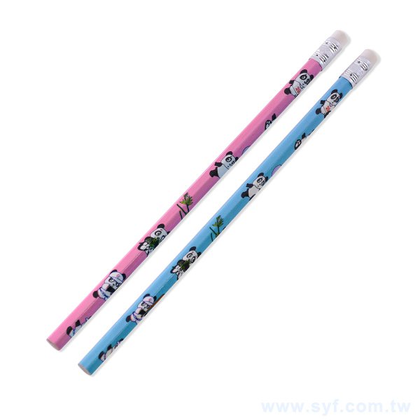 貓熊圖騰環保鉛筆-六角橡皮擦頭印刷廣告筆-採購批發製作贈品筆-9006-1
