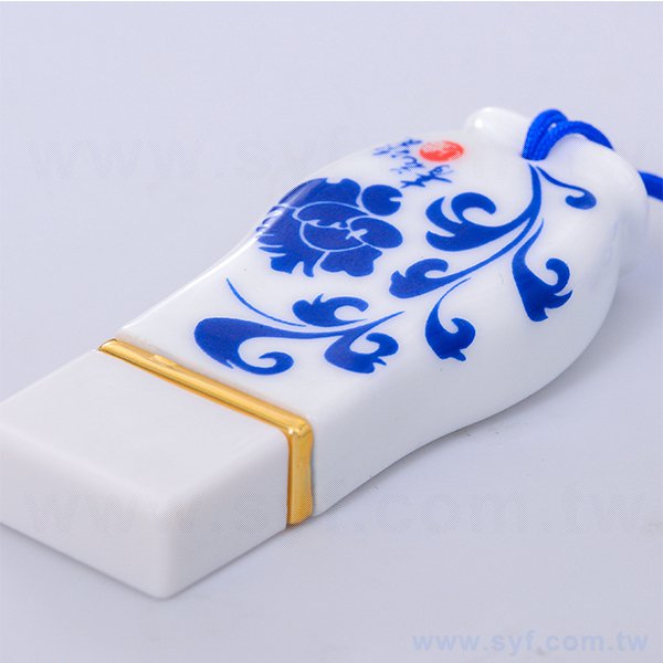 陶瓷隨身碟-中國風印刷青花瓷USB