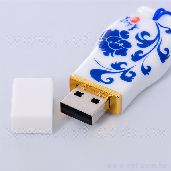 陶瓷隨身碟-中國風印刷青花瓷USB_3