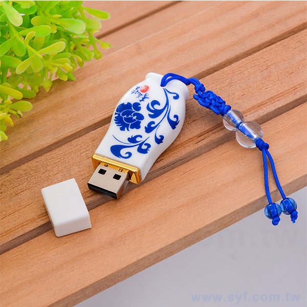 陶瓷隨身碟-中國風印刷青花瓷USB-9052-5