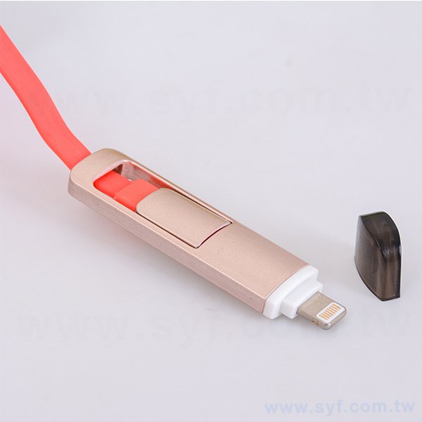 二合一可伸縮傳輸充電線附USB充電頭-9349-2