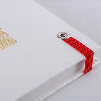 筆記本-A6珠光斜織紙精裝+鬆緊帶-封面燙印-客製化記事本_6