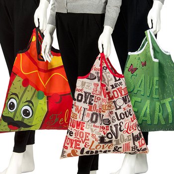 手提摺疊環保袋-75D雙透布-雙面彩色印刷購物袋(附小收納袋)_0