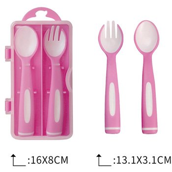 塑料餐具2件組(兒童餐具)-叉.匙-附透明塑膠收納盒-掛勾設計_2