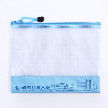 單層拉鍊袋-牛津布加PVC網格W24xH18cm-雙色單面印刷-可印刷logo_0