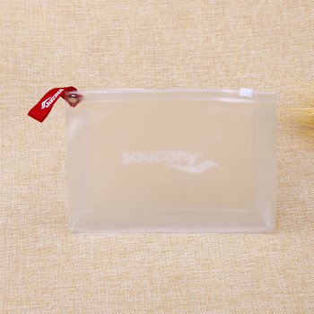 PVC透明磨砂夾鏈袋-21x15x3cm-有底附紅色緞帶_0