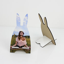 木製熱轉印手機架-兔子造型