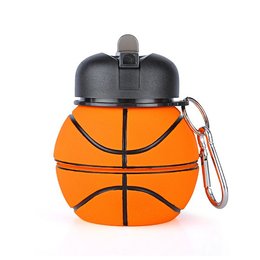 550ml籃球造型水瓶-可摺疊矽膠水壺