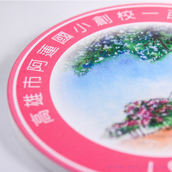60FA-1003-11x11cm圓形陶瓷杯墊-止滑吸水杯墊-可客製化印刷LOGO-阿蓮國小