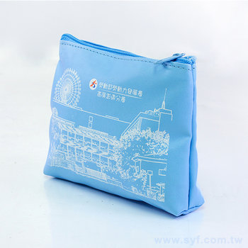 51DA-0026-零錢包-PU皮料防水拉鍊袋-雙面網版印刷禮贈品-單色印刷