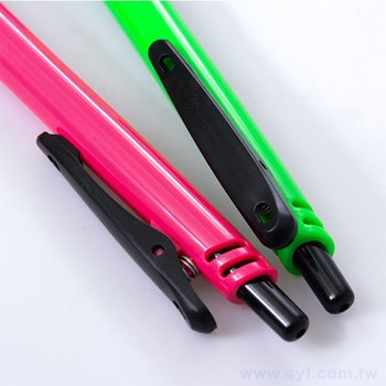 52AA-0090-廣告筆-可夾式塑膠筆管禮品-單色原子筆-工廠客製化印刷贈品筆