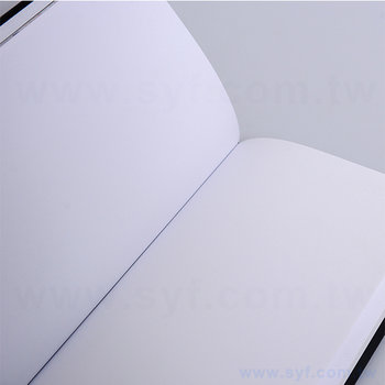 64AA-1084-25K燙白柔纹皮筆記本-穿線精裝記事本-可訂製內頁及客製化加印LOGO