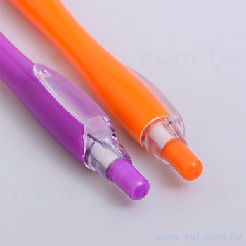 52AA-0108-廣告環保筆-塑膠小曲線筆管造型禮品-單色原子筆-六款筆桿可選-採購客製印刷贈品筆