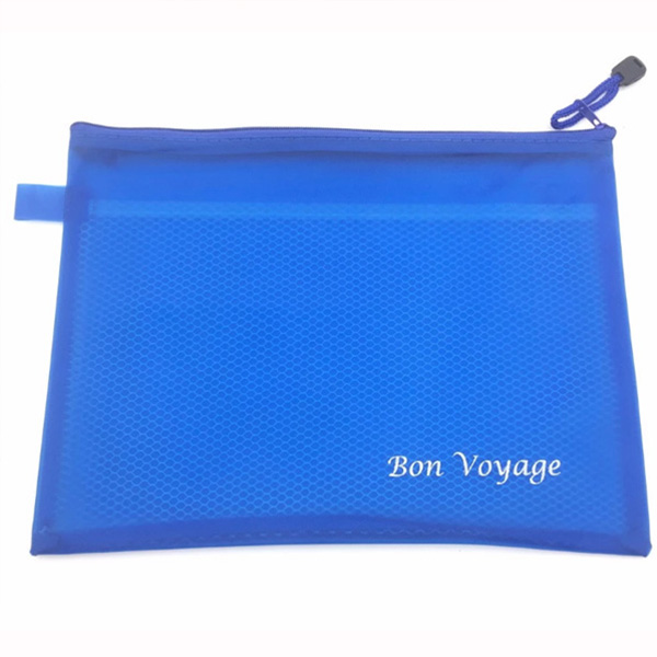 磨砂防水網格PVC拉鍊文件袋-A4-1
