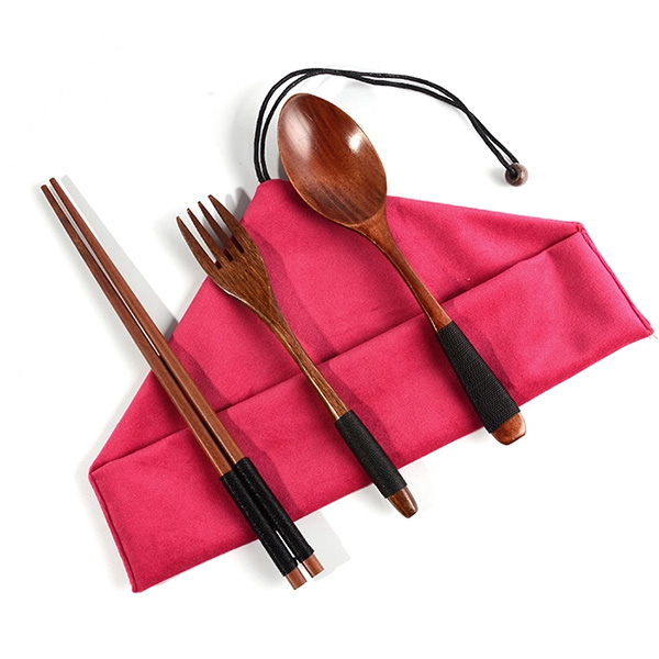 木製餐具-3件組-布袋-1