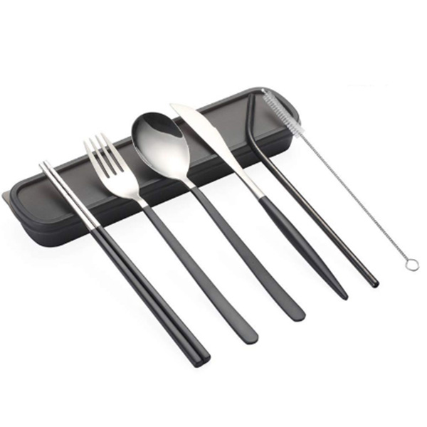 不鏽鋼黑色餐具-6件組-1