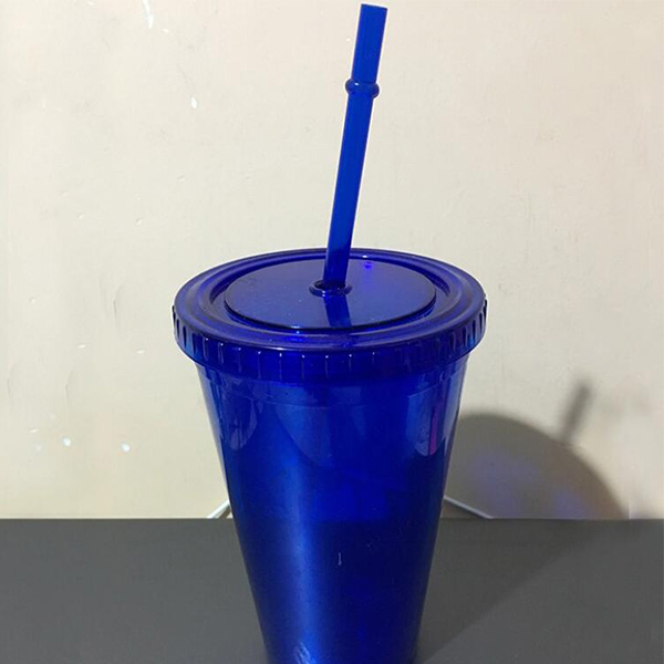 480ml雙層塑料附吸管塑膠杯-3