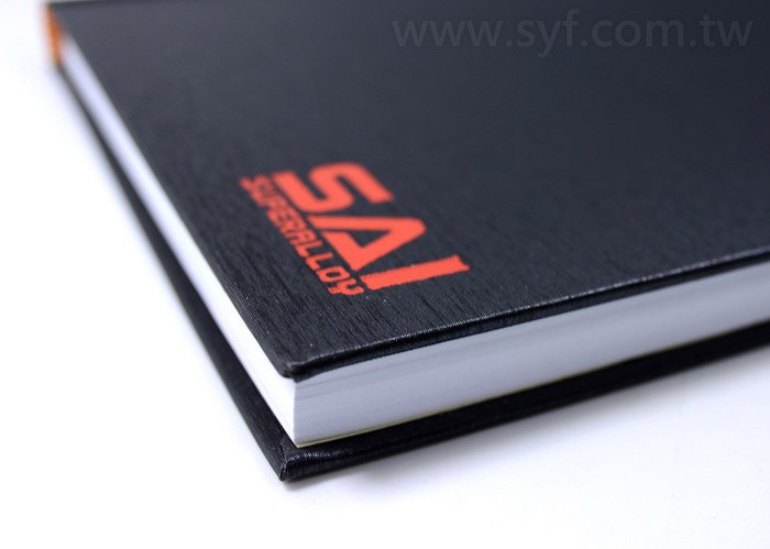 筆記本-尺寸25K黑色柔紋紙精裝-封面燙印+模造紙內頁-客製化記事本_4