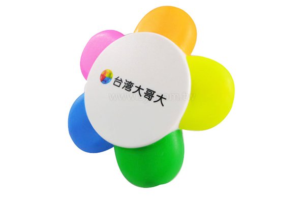 造型花瓣螢光筆-五色螢光筆-可客製化印刷logo_2