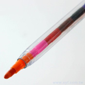 色鉛筆-彩虹11色筆芯環保禮品-透明筆管替換式廣告筆-採購訂製贈品筆_4