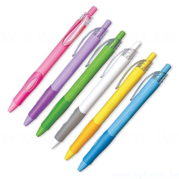 廣告筆-矽膠防滑筆管禮品-單色原子筆-六款筆桿可選_0