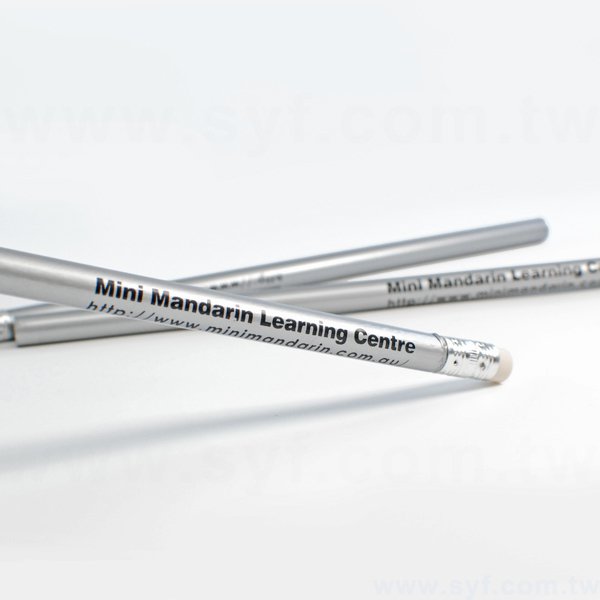 亮眼金銀烤漆鉛筆-橡皮擦頭廣告筆-可客製化加印LOGO-4