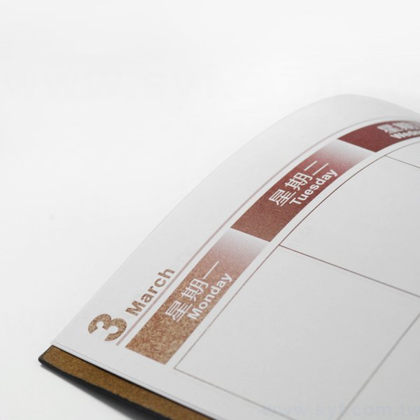 尊爵皮紋工商日誌-雙線圈式記事本-可訂製內頁及客製化加印LOGO-5