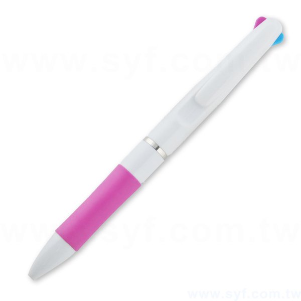 多色廣告筆-三色筆芯白桿防滑筆管-多色原子筆-五款筆桿可選_2