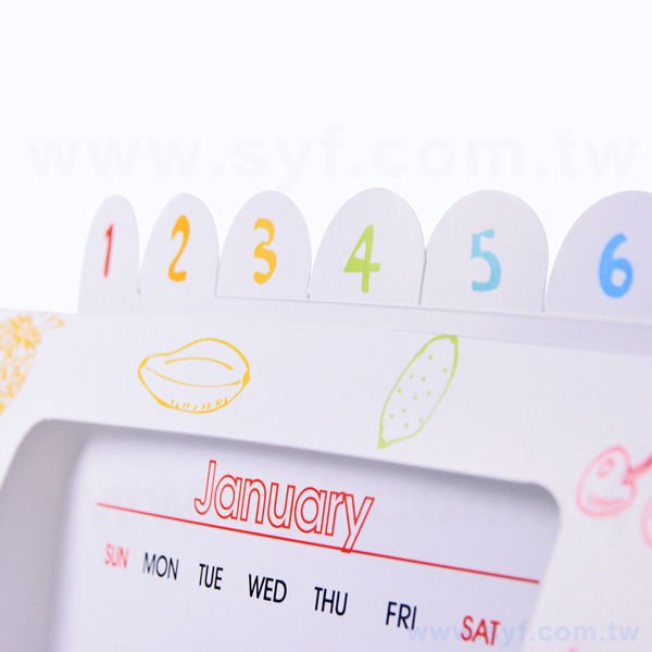 月曆卡座-表面亮膜-相框式彩色月曆印刷-座檯月曆製作_2