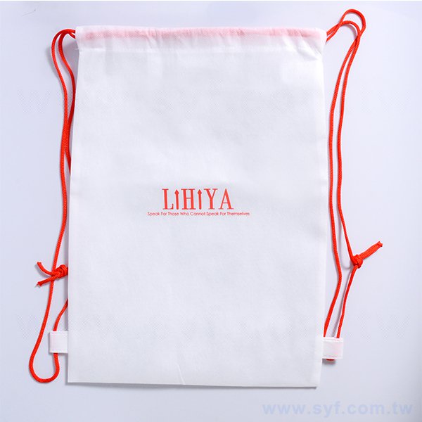 不織布束口後背包-厚度80G-尺寸W30*H42-單色單面-可客製化印刷LOGO_4